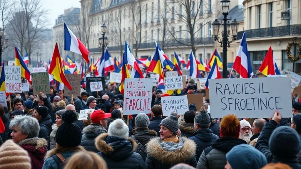 Manifestation citoyenne pendant l'hiver dans le cadre du Plan Grand Froid