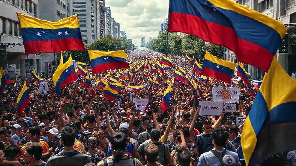 Manifestation anti-blocus maritime au Venezuela