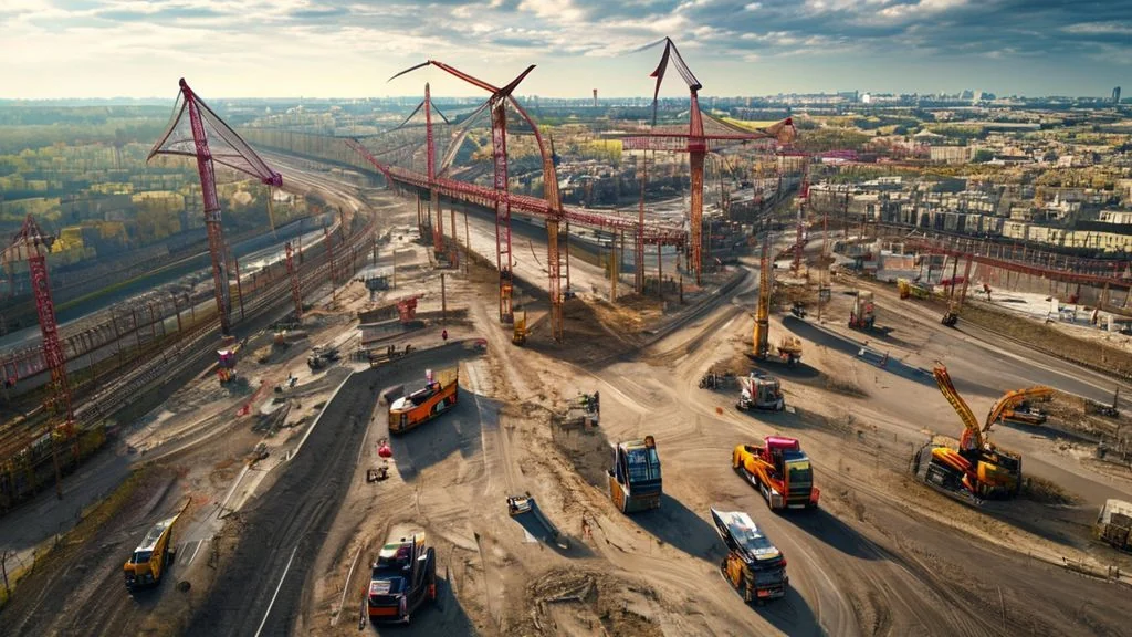 Chantier de construction de l'autoroute A69 en France