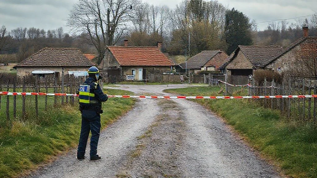 Zone de quarantaine bouclée par la police à la suite d'un foyer de dermatose nodulaire